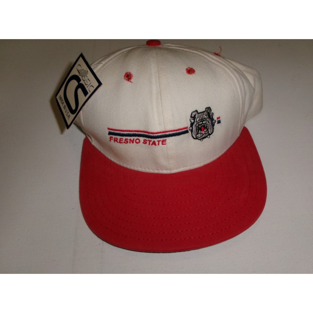 FRESNO STATE USA MADE  90S  STRAPBACK 90S  Y2K 00s HAT CAP VINTAGE DEADSTOCK M4